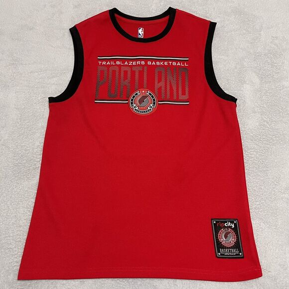 Damian Lillard Jersey Men Medium Red Portland Trail Blazers Street Hoop Rip City - Picture 1 of 11